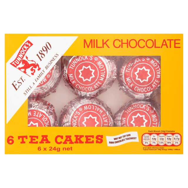 Tunnock's Teacakes Milk Chocolate 6 per pack