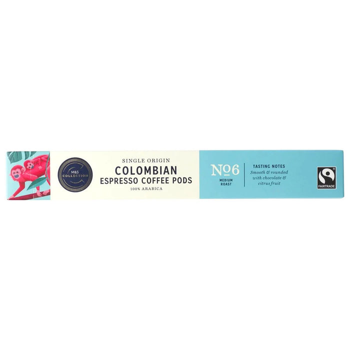M&S Fairtrade Colombian Coffee Pods 10 per pack