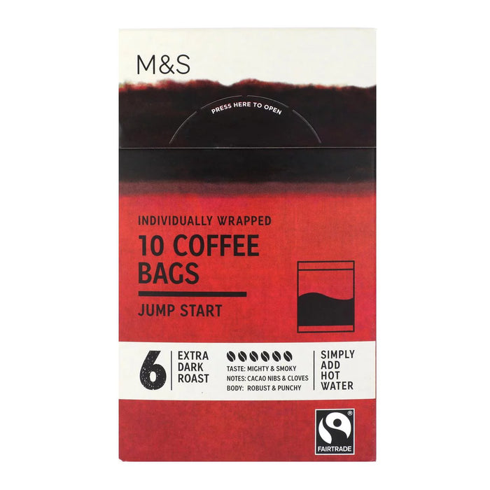 M&S Individually Wrapped Jump Start Coffee Bags 10 per pack