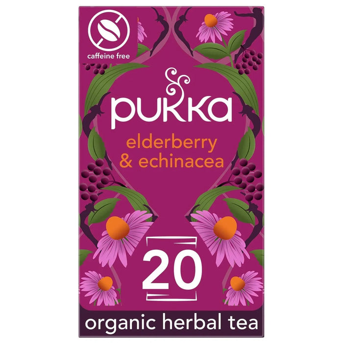 Tisana biologica alla frutta di sambuco ed echinacea Pukka 20 per confezione
