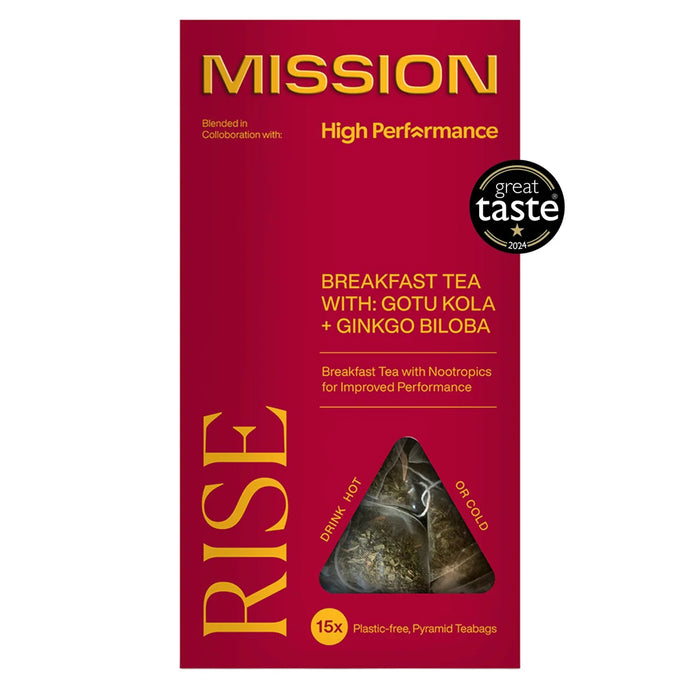 Mission Rise English Breakfast Tea Bags مع Ginkgo Biloba و Gotu Kota 15 لكل عبوة