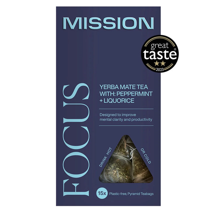 Mission Focus Yerba Mate Tea Bags with Peppermint and Liquorice 15 per pack