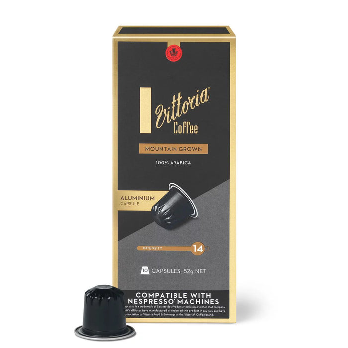 Vittoria Espresso Mountain Grown Aluminium Nespresso Compatible Capsules 10 per pack