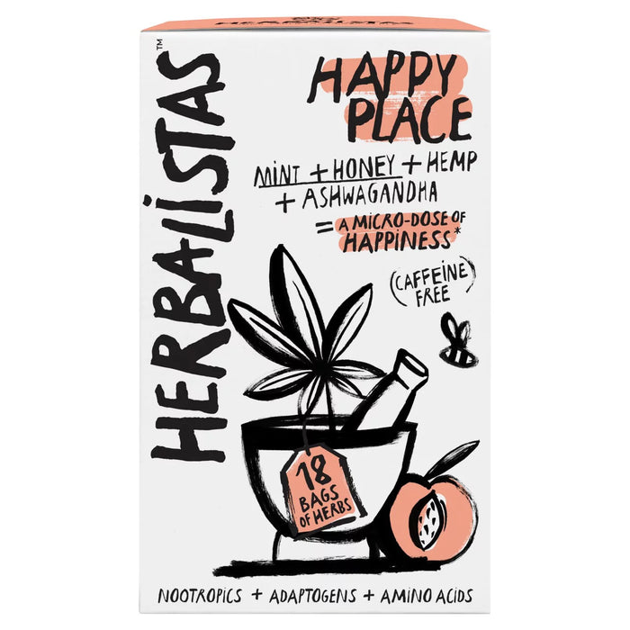 Herbalistas Happy Place Tea مع Mint و Honey & Hemp 18 Per Pack