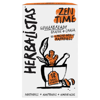 Herbalistas Zen Time Tisana con pan di zenzero, arancia e chaga 18 per confezione
