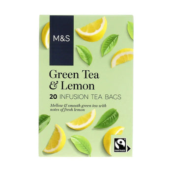M&S Fairtrade Té verde con bolsas de té de limón 20 por paquete