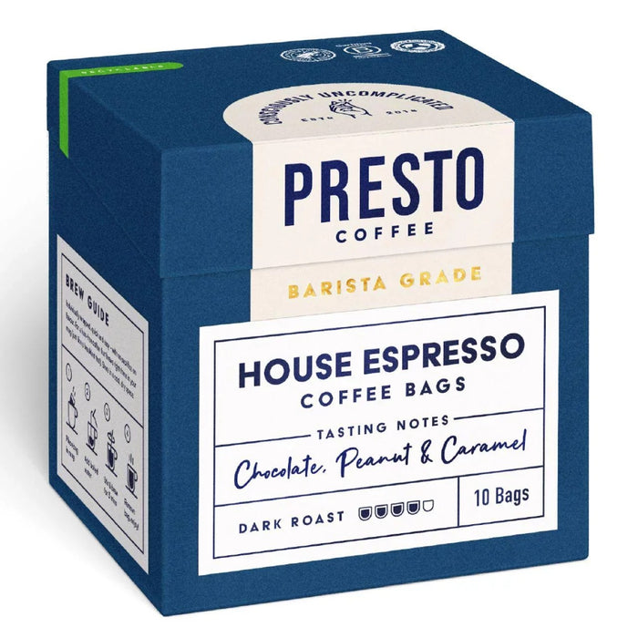 Presto House Espresso Coffee Bags 10 per pack