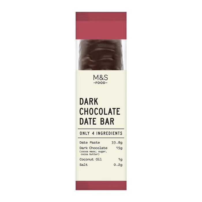 M&S Solo 4 Ingredienti Barretta di Cioccolato Fondente e Datteri 50g