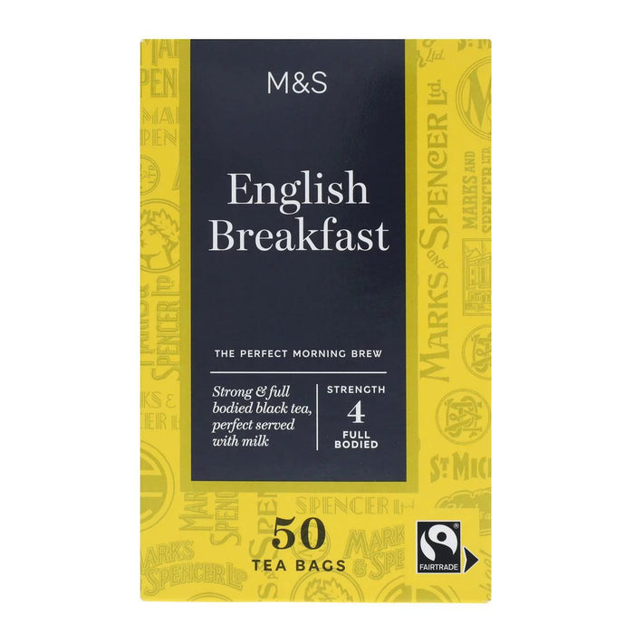 M & S Fairtrade English Breakfast Teebeutel 50 pro Packung