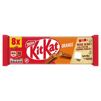 KitKat Barretta di biscotti al cioccolato e arancia con 2 dita, 8 per confezione