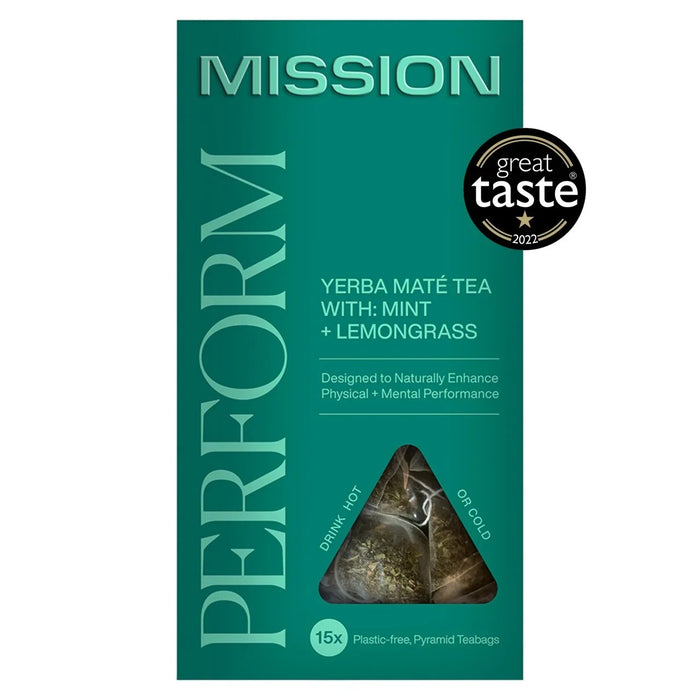Misson Perfort Yerba Mate Tea Facs مع Lemongrass و Mint 15 لكل عبوة