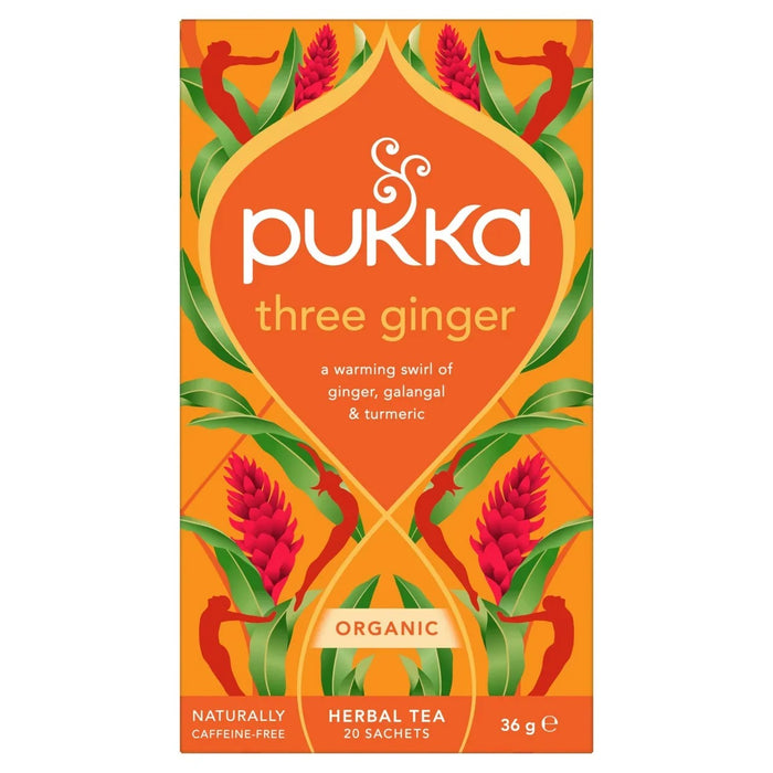 Tè biologico ai tre zenzero Pukka 20 per confezione