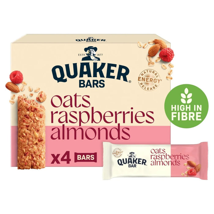 Quaker Cereal Bar Almond and Raspberry 4 x 40g