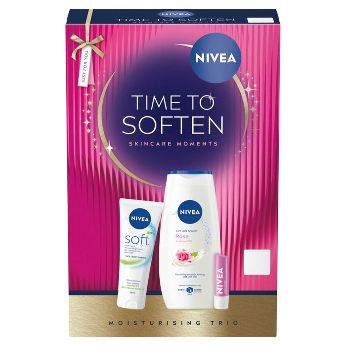 NIVEA Time To Soften + Lip Balm Gift Set