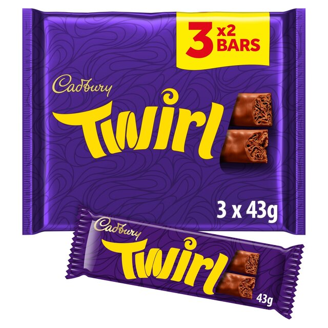 Confezione multipla di barrette di cioccolato Cadbury Twirl, 3 per confezione