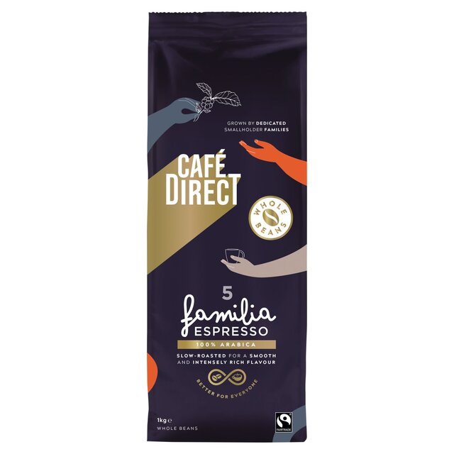 Cafedirect Fairtrade Familia Espresso Arabica Coffee Beans 1kg