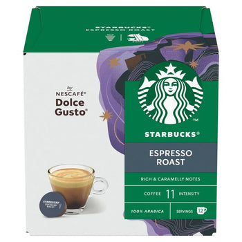 Starbucks Dark Espresso Roast Coffee Pods by Nescafe Dolce Gusto 12 per pack