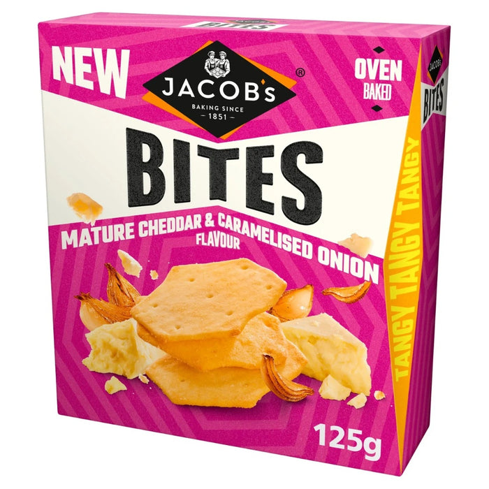 Jacob's Bites Galletas maduras de queso cheddar y cebolla 125 g