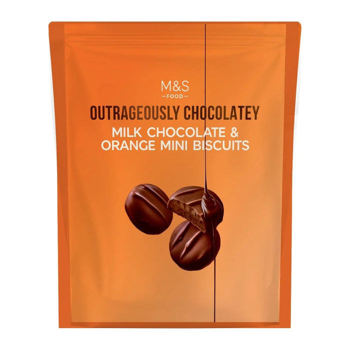 M&S Outrageously Chocolatey Milk Chocolate & Orange Mini Biscuits 200g