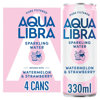 Aqua Libra Watermelon & Strawberry Sparkling Water (4 x 330ml)