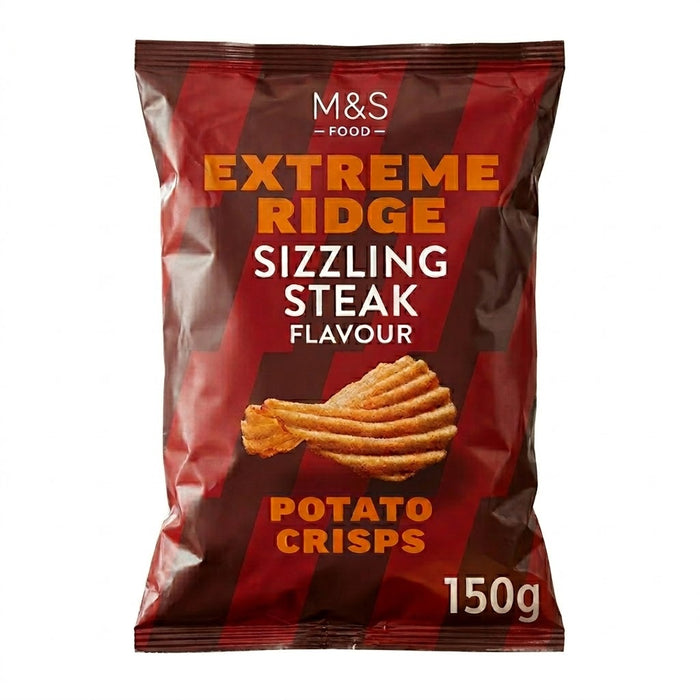 M&S Sizzling Steak Extreme Ridge Cut Crisps 150g