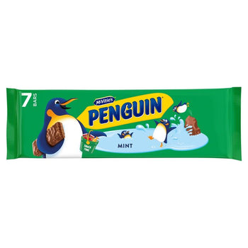 Barrette di biscotti al cioccolato e menta Penguin di McVitie 7 per confezione
