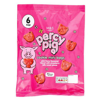M&S All Butter Mini Percy Pig Cookie Bags 6 per pack