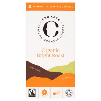 CRU Kafe Organic Fairtrade Bright Roast Pods 10 per pack
