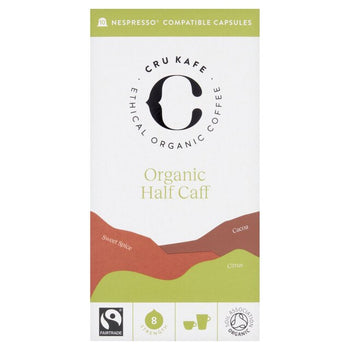 CRU Kafe Organic Fair Trade Half Caff Pods 10 per pack