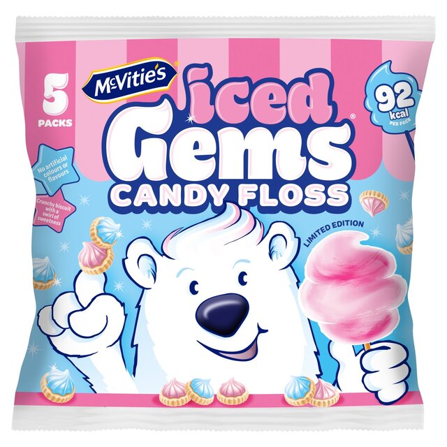 McVitie's Candyfloss Iced Gems Biscuits 5 per pack