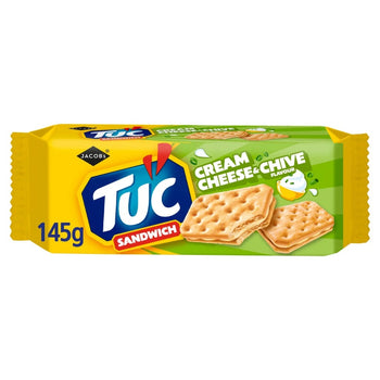 Jacob's TUC Sandwich Cream Cheese & Chive Snack Crackers 145g