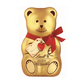 Lindt Teddy Or ou Rouge Avec Étiquette Cadeau Chocolat Au Lait 100g