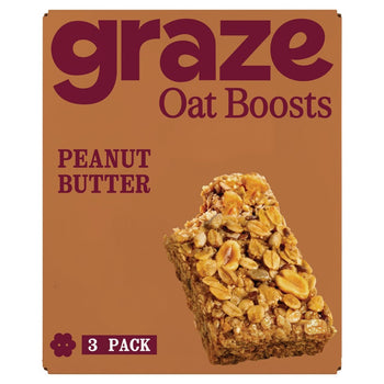 Graze Peanut Butter Oat Boosts Flapjack Snack 3 x 40g