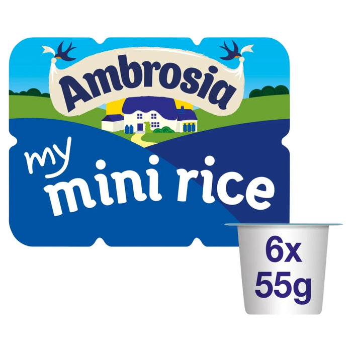 Ambrosia Mini Rice Pudding Dessert Snack Pots 6 x 55g