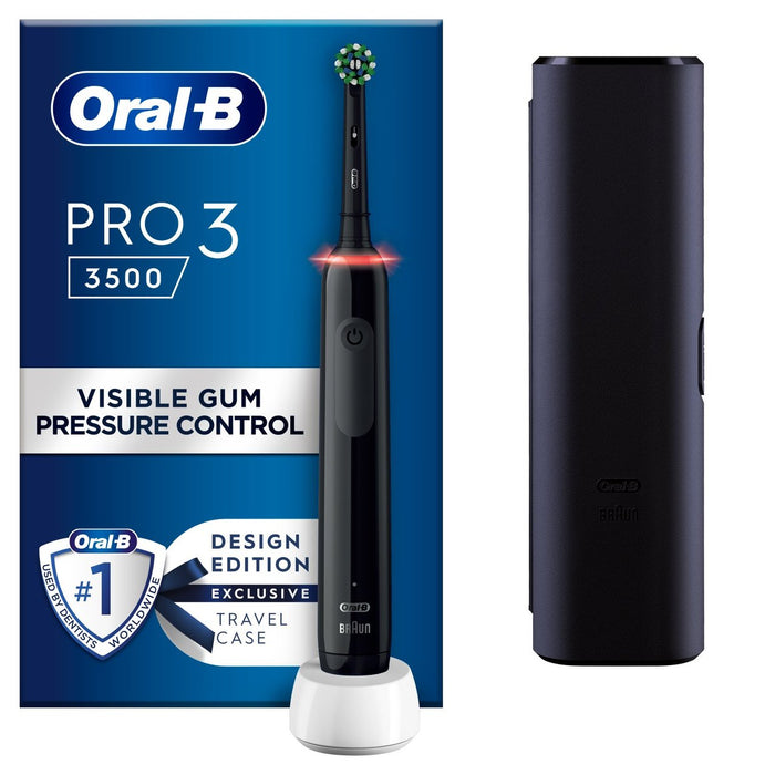 Spazzolino elettrico Oral-B Pro 3 3500 Black Cross Action (+ custodia da viaggio)