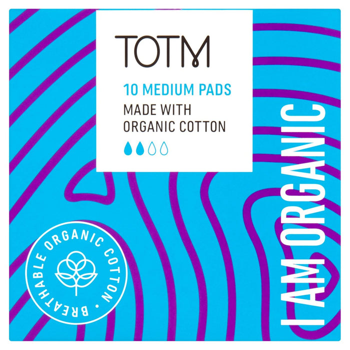 TOTM Organic Cotton Medium Pads 10 par paquet