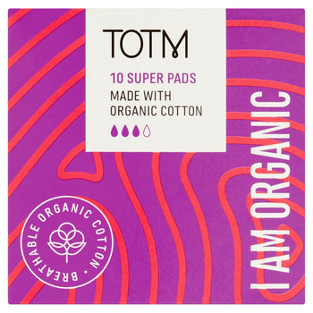 فوط TOTM القطنية العضوية الفائقة 10 في كل عبوة