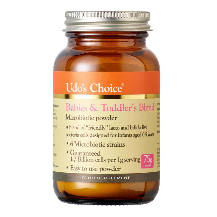 مسحوق المكملات الغذائية ميكروبيوتيك للأطفال والرضع من Udo's Choice، 0-5 سنوات، 75 جم