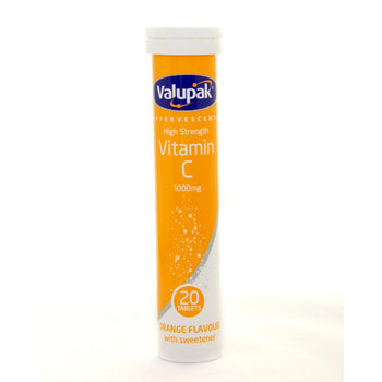 Valupak compresse effervescenti di vitamina C arancione ad alta resistenza 1000 mg 20 per confezione