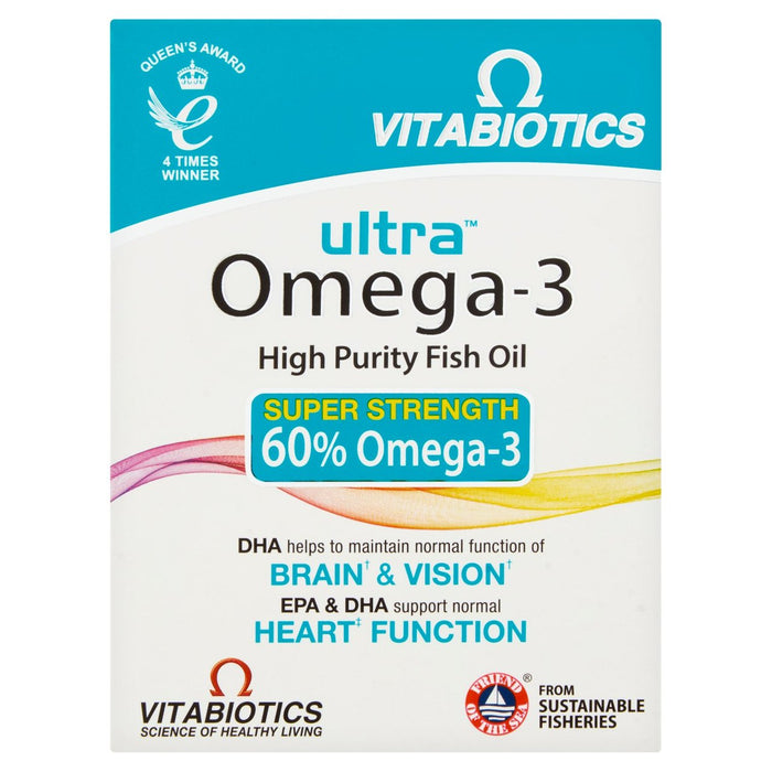 Vitabiotics Ultra Omega 3 60% High Purity Fish Oil Capsules 60 per pack