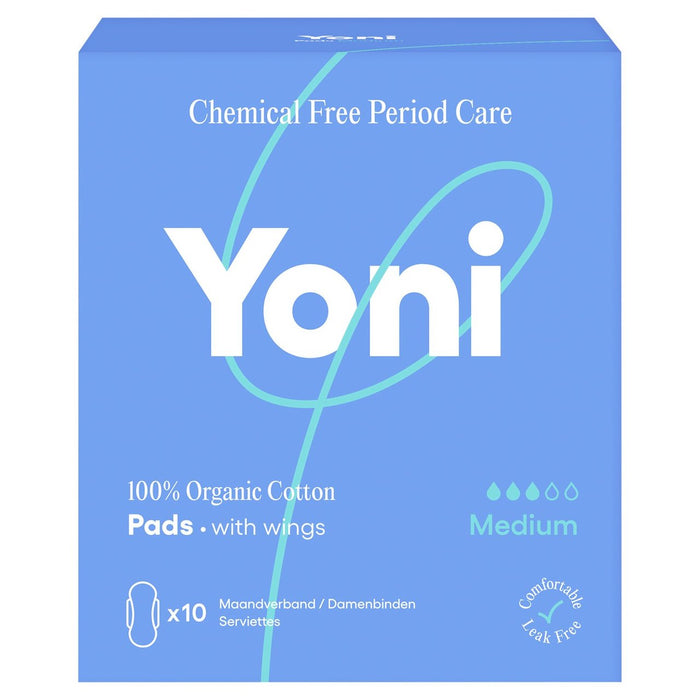 Yoni Organic Pads Medium 10 per pack