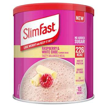 Delgado de frambuesa y chocolate blanco en polvo de lata 365g