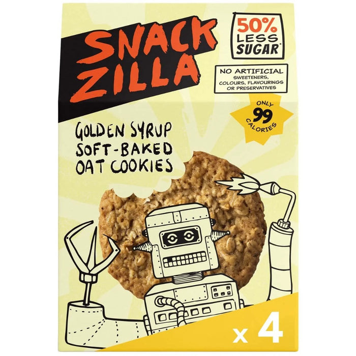 SNACKZILLA Golden Syrup Soft-Baked Oat Cookies 4 pack