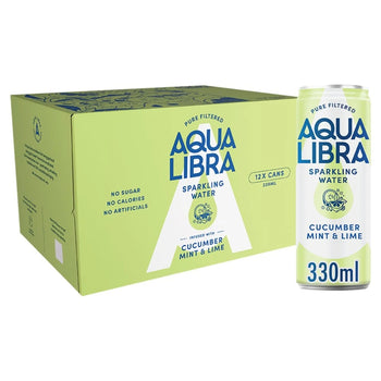 Aqua Libra Cucumber, Mint & Lime Infused Sparkling Water (12 x 300ml Pack)