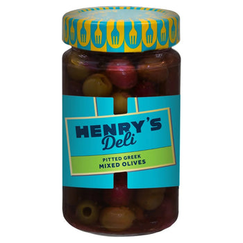 Henry's Deli Pitted Greek Mixed Olives 295g