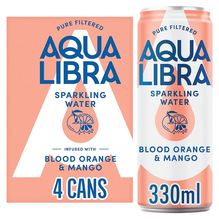 Aqua Libra Blood Orange & Mango Infused Sparkling Water (4 x 330ml)