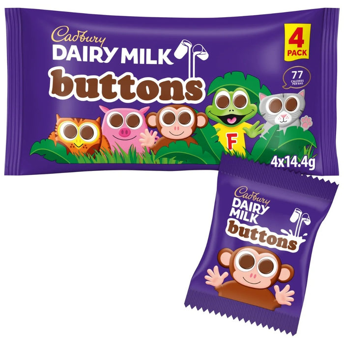 Cadbury Dairy Milk Chocolate Buttons Treatsize Bags 4 per pack