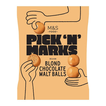 M&S Pick n Marks Blond Chocolate Malt Balls 120g