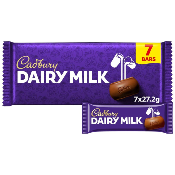 Cadbury Dairy Milk Chocolate Bar Multipack 7 per pack