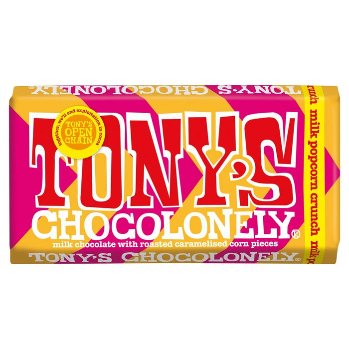 Tony's Chocolonely Milk Chocolate Sweet and Salty Popcorn Bar 180g